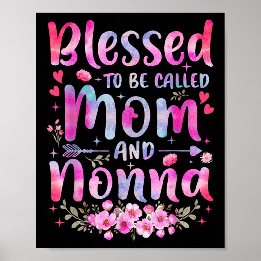 Moederdag gezegend om moeder en nonna flo genoemd  poster (Voorkant)