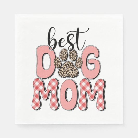 Moederdag Gift | Beste hond mama Servet (Voorkant)
