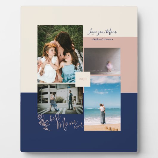 Moederdag gift Beste Mam ooit Foto Collage Fotoplaat (Voorkant)