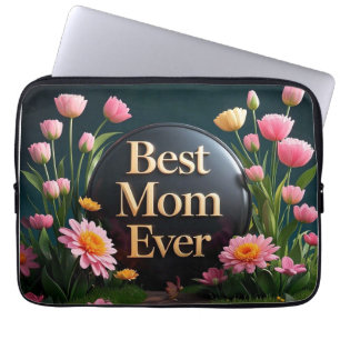 Moederdag Gift Beste moeder ooit bloeit Laptop Sleeve