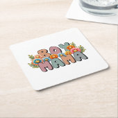 Moederdag Gift | Boy Mama Kartonnen Onderzetters (Schuin)