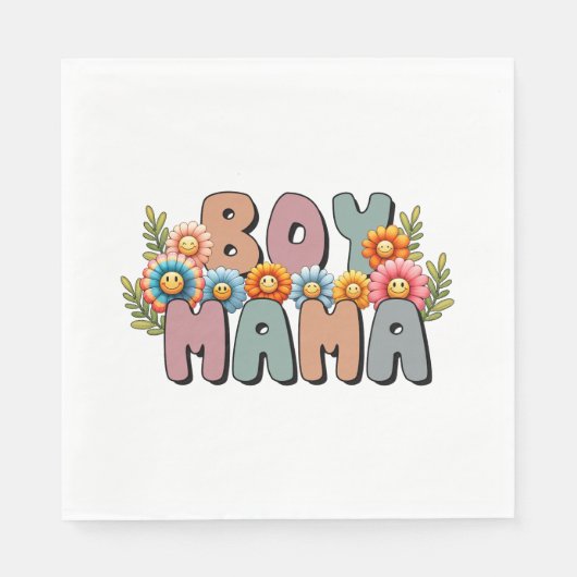 Moederdag Gift | Boy Mama Servet (Voorkant)
