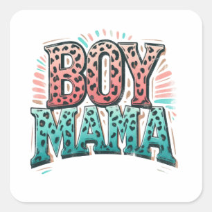 Moederdag Gift   Boy Mama Vierkante Sticker
