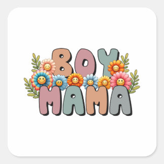 Moederdag Gift | Boy Mama Vierkante Sticker