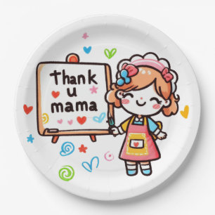Moederdag Gift   Dank je, mama Papieren Bordje