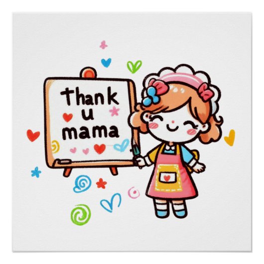 Moederdag Gift | Dank je, mama Perfect Poster (Voorkant)