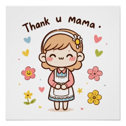 Moederdag Gift | Dank je, mama Perfect Poster (Voorkant)