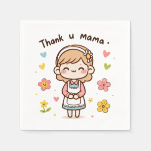 Moederdag Gift Dank je, mama Servet