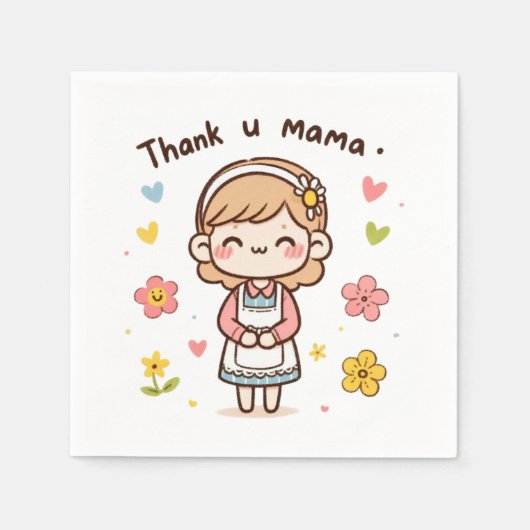Moederdag Gift | Dank je, mama Servet (Voorkant)