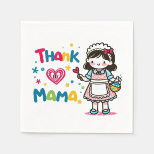 Moederdag Gift Dank je, mama Servet