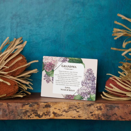 Moederdag Gift Flowers Grandma van kleinkinderen Fotoplaat (Zijkant)