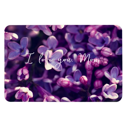 Moederdag, Gift, Foto lila bloem, Wedding, Magneet (Horizontaal)