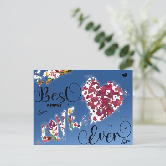 Moederdag Gift, Gift voor Mam, Liefde Bericht Kaar Briefkaart (Staand voorkant)