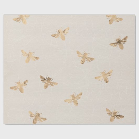 Moederdag Gift Gold Queen Bee Cadeaupapier (Vlak)