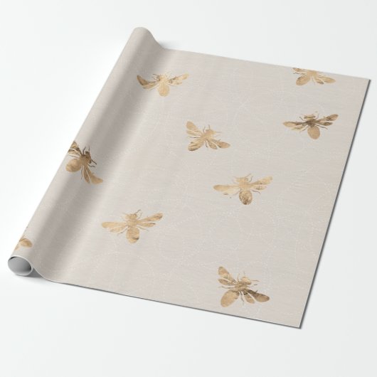 Moederdag Gift Gold Queen Bee Cadeaupapier (Uitgerold)