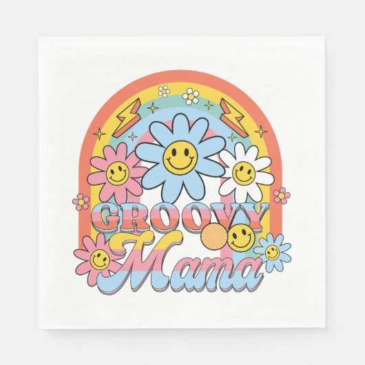 Moederdag Gift | Groovy Mama Servet (Voorkant)
