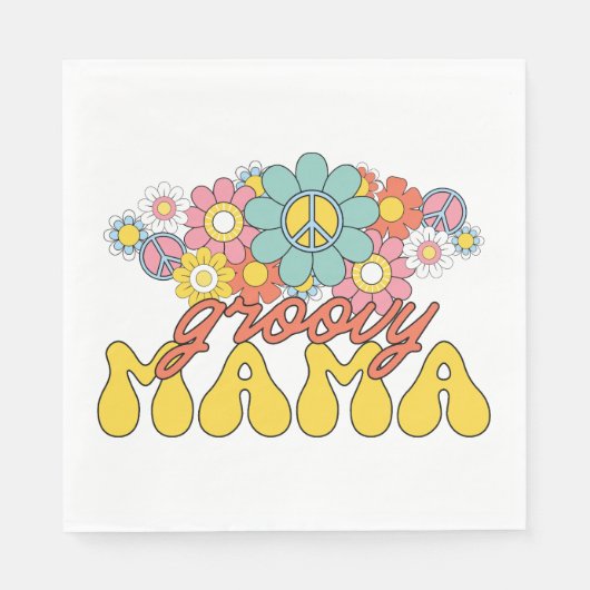 Moederdag Gift | Groovy Mama Servet (Voorkant)