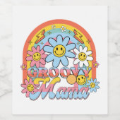 Moederdag Gift | Groovy Mama Wijn Etiket (Enkel label)