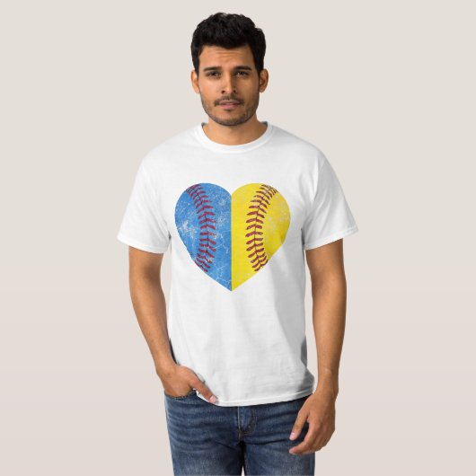 Moederdag Gift Hart Baseball T-shirt (Voorkant volledig)