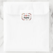 Moederdag Gift | Ik hou van je, mama Vierkante Sticker (Tas)