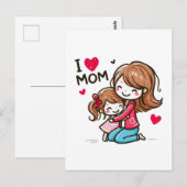 Moederdag Gift | Ik hou van mama Briefkaart (Voorkant / Achterkant)