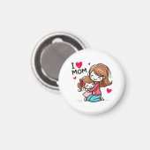 Moederdag Gift | Ik hou van mama Magneet (Voorkant / Achterkant)