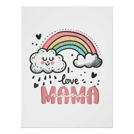 Moederdag Gift | Ik hou van mama Perfect Poster (Voorkant)