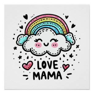 Moederdag Gift Ik hou van mama Perfect Poster
