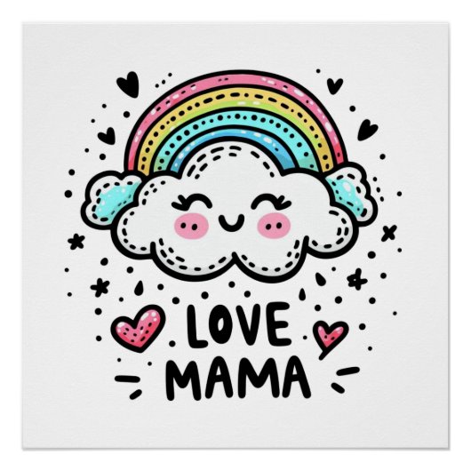 Moederdag Gift | Ik hou van mama Perfect Poster (Voorkant)