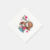 Moederdag Gift | Ik hou van mama Servet (Hoek)