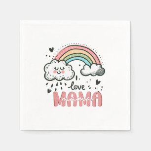 Moederdag Gift Ik hou van mama Servet