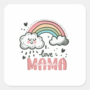 Moederdag Gift Ik hou van mama Vierkante Sticker