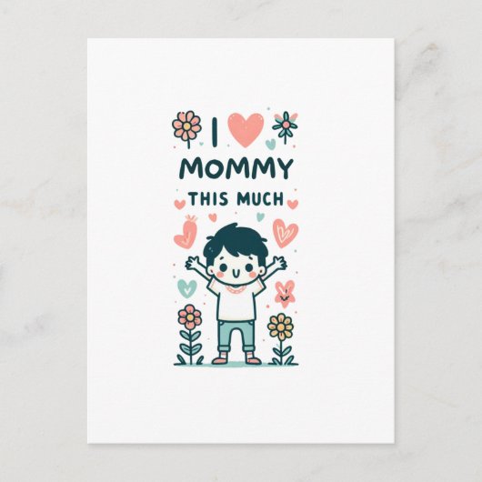 Moederdag Gift | Ik hou zoveel van mama Briefkaart (Voorkant)