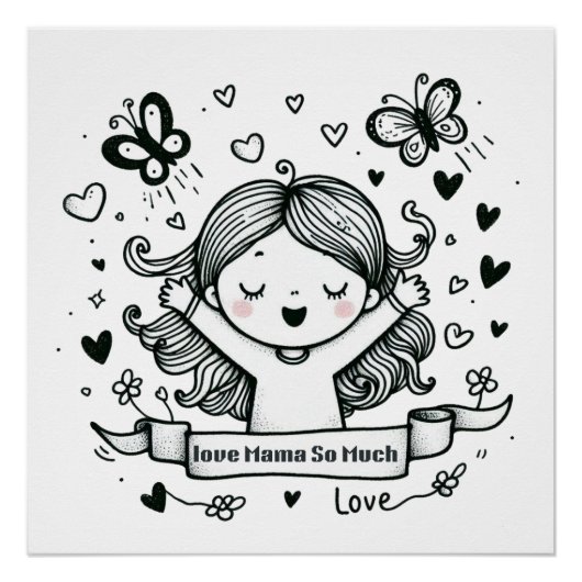 Moederdag Gift | Ik hou zoveel van mama Perfect Poster (Voorkant)