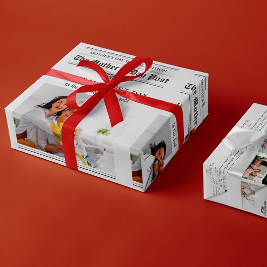 Moederdag Gift Krant Bloemenboeket Inpakpapier Vel