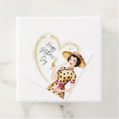 Moederdag Gift Labels - Aziatische dame met gouden (In situ)