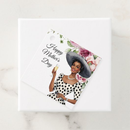 Moederdag Gift Labels - Brown-skinned Lady (In situ)