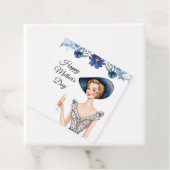 Moederdag Gift Labels - Dame met blauw Pet (In situ)
