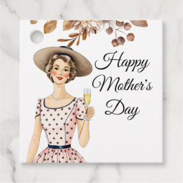 Moederdag Gift Labels - Dame met bruin Pet