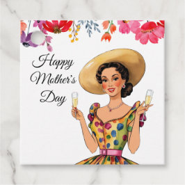 Moederdag Gift Labels - Dame met vlekkerige jurk