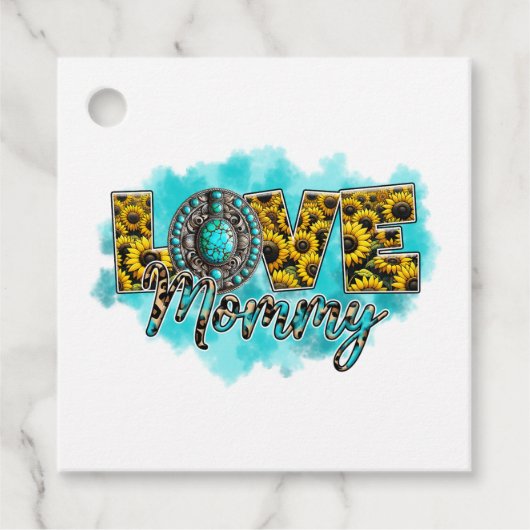 Moederdag Gift | Love Floral Mama Bedankjes Labels (Voorkant)