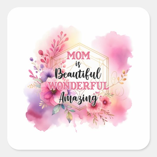 Moederdag Gift | Mam is geweldig Vierkante Sticker (Voorkant)
