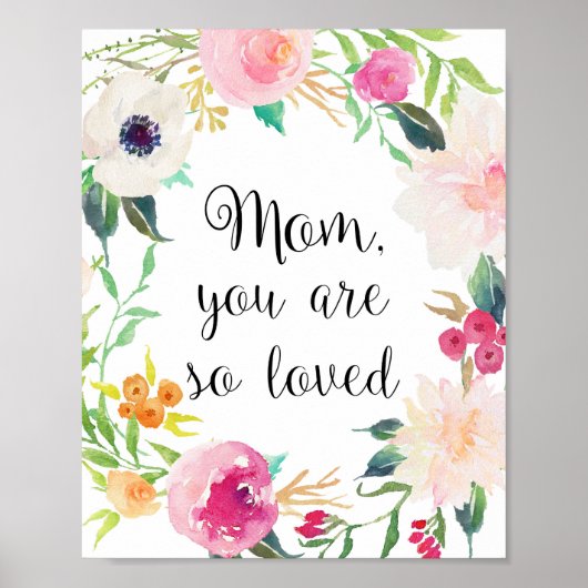 Moederdag Gift, Mam Wall Art, mam Poster (Voorkant)