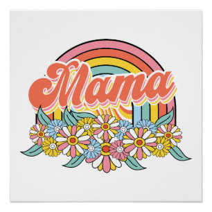 Moederdag Gift Mama Floral Perfect Poster
