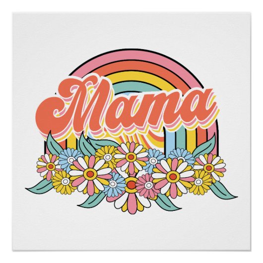 Moederdag Gift | Mama Floral Perfect Poster (Voorkant)