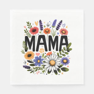 Moederdag Gift Mama Floral Servet