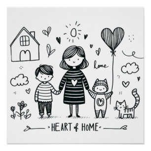 Moederdag Gift Mama hart van thuis Perfect Poster