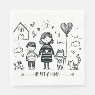 Moederdag Gift   Mama hart van thuis Servet