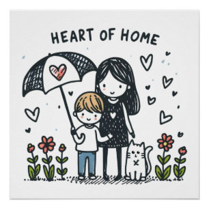 Moederdag Gift Mama is het hart van thuis Perfect Poster