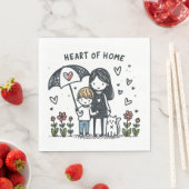 Moederdag Gift | Mama is het hart van thuis Servet (Insitu)